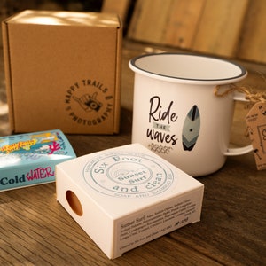Surf Geschenke Box Becher / Seife / Wachs für Surfer Surf Geschenke für Surfer Surfgeschenke Surfgeschenke Surfen Surfbrett Surfen Ocean