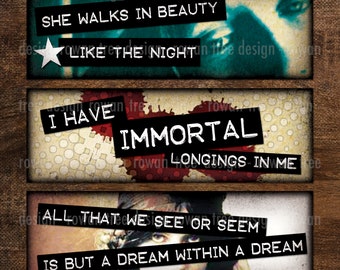 POETRY QUOTES Digital Collage Sheet 3x1in - no. 0125