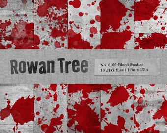 BLOOD SPATTER Digital Papers 12x12in 10 Papers True Crime Murder - no. 0169