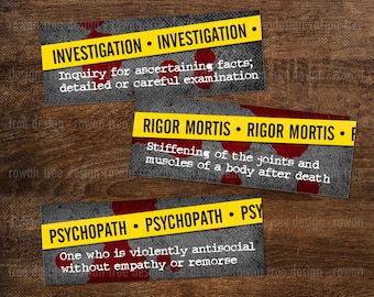 TRUE CRIME DEFINITIONS Digital Collage Sheet 68x25mm - no. 0138