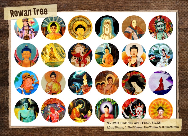 BUDDHIST ART Printable Circles Four Sizes No. 0226 - Etsy UK