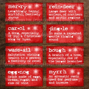 CHRISTMAS DEFINITIONS Digitaler Collagenbogen 2x1in - Nr. 0186