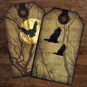 SINISTER SKIES Printable Tags - no. 0176