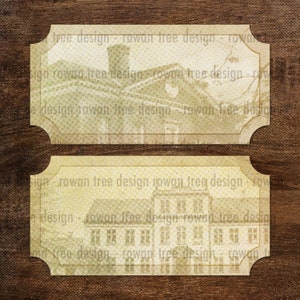 Oude huizen AFDRUKBARE LABELS Digitaal collageblad - nr. 0151