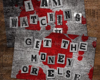 RANSOM NOTES Digital Collage Sheet 90x55mm True Crime Creepy Notes - no. 0220