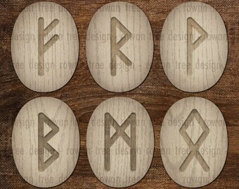 VIKING RUNES Digital Collage Sheet 30x40mm Ovals Pagan Heathen - no. 0113