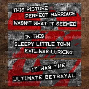 TRUE CRIME PHRASES Digital Collage Druckbogen 68 x 25 mm - nr. 0223