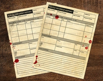 Printable POLICE REPORTS True Crime Digital Download - no. 0153