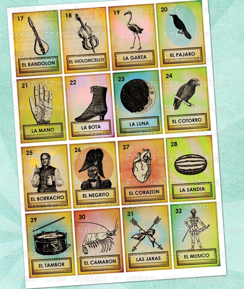 PRINTABLE LOTERIA CARDS Entire Set 54 Cards Original Designs | Etsy