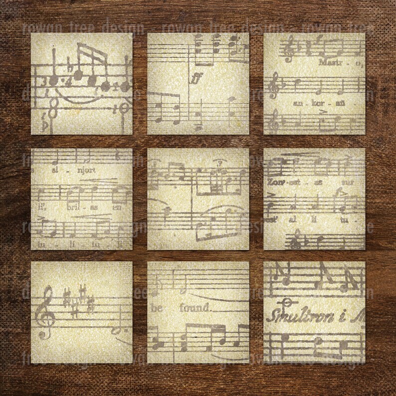 VINTAGE SHEET MUSIC Digital Collage Sheet 1in Squares - No. 0031 - Etsy UK