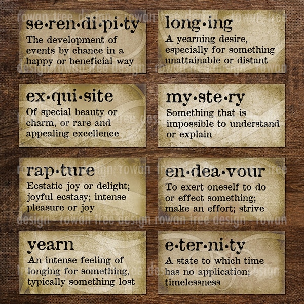 MORE DICTIONARY DEFINITIONS Digital Collage Sheet 2x1in Printable - no. 0101