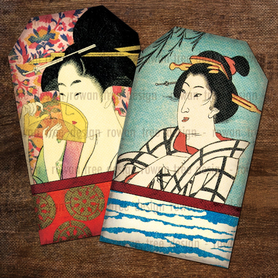 UKIYOE JAPANESE Printable Tags No. 0194 Etsy