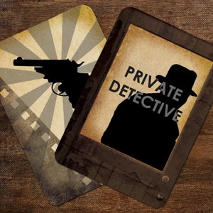 FILM NOIR SILHOUETTES Digital Collage Sheet 2.5x3.5in - no. 0115