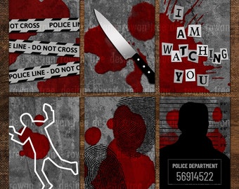 TRUE CRIME ELEMENTS Digital Collage Sheet 45x60mm - no. 0170