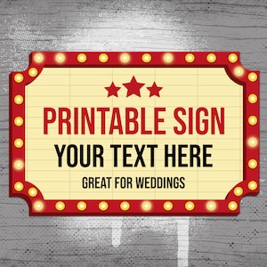 CORNICE PER MARQUEE PERSONALIZZATA Cornice per marquee personalizzata grande stampabile, cartello stampabile - n. 0227