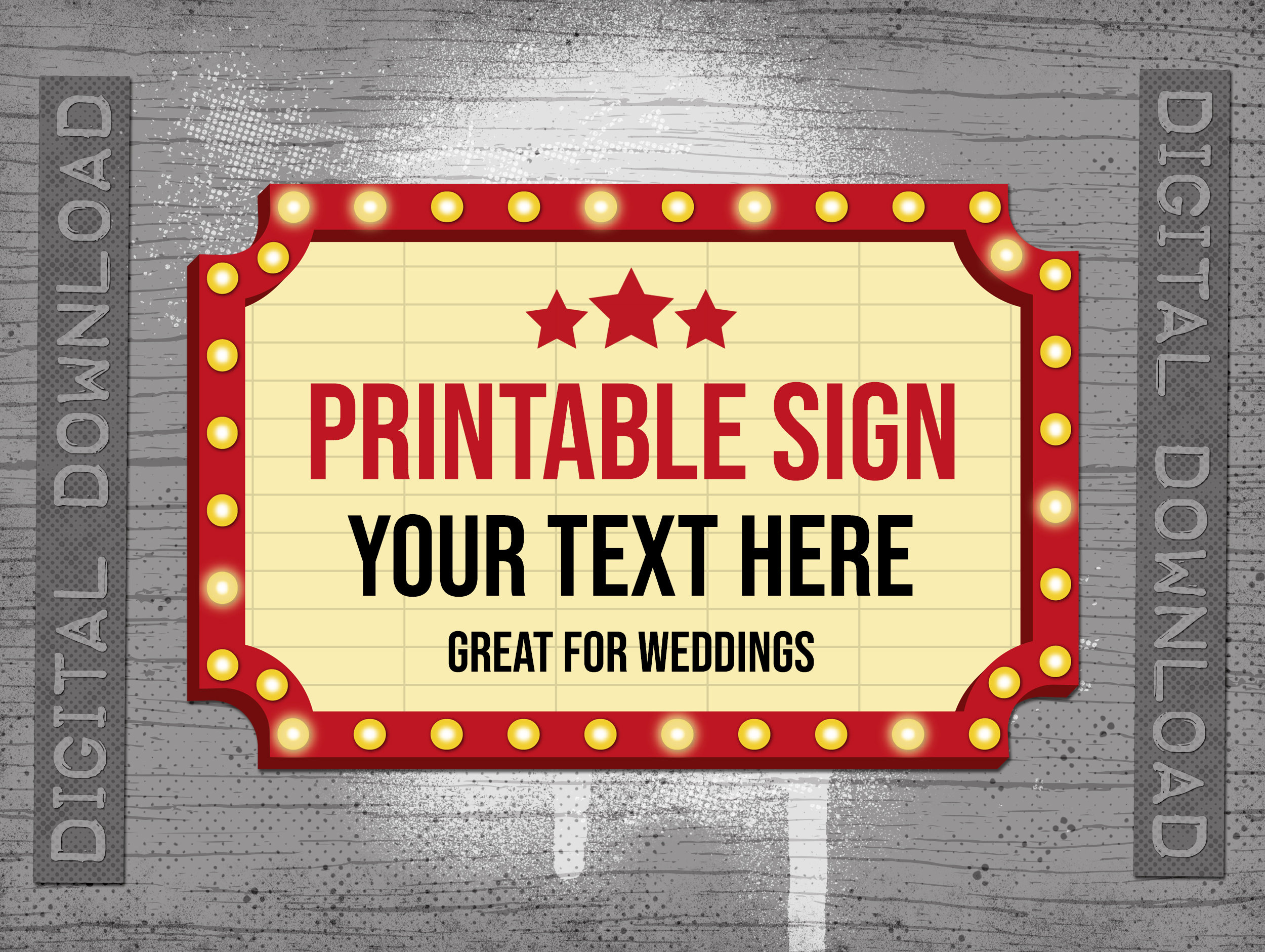 CUSTOM MARQUEE FRAME Printable Large Personalized Marquee Frame ...
