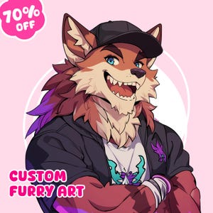 Custom Anime Furry Art Commission | Fursona Avatar, Anthro Character