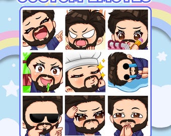 Custom VTuber Emotes | Anime Chibi Style, Animated Emotes (Twitch, Kick, Discord)