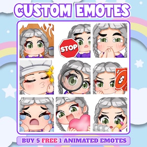 Custom Twitch Emotes | Animated Stream Emotes | Anime Emote Commission for Streamers image 1