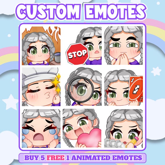 Custom Twitch Emotes | Animated Stream Emotes | Anime Emote Commission for Streamers
