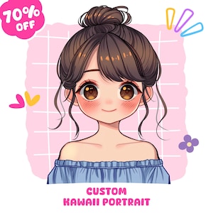 Custom Kawaii Portrait | Personalized gifts portrait | Custom Couple Portrait | Cartoon Portrait | Family | Anniversary | Wedding | Couple