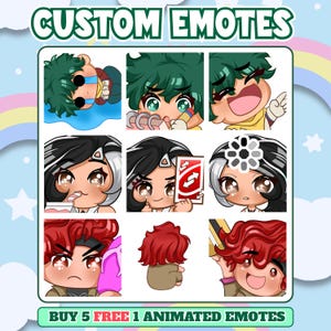 Custom Twitch Emotes | Animated Stream Emotes | Anime Emote Commission for Streamers image 14