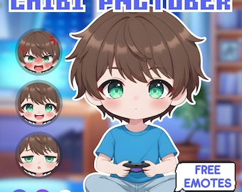 Anpassad Chibi PNGTuber-modell | Animerad VTuber-avatar
