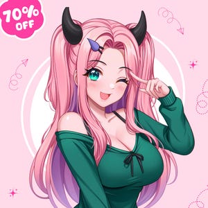 Anime PFP | Custom Anime PFP Commission | Cute Chibi PFP | Kawaii Avatar for VTuber & Gamers