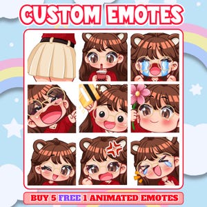 Custom Twitch Emotes | Animated Stream Emotes | Anime Emote Commission for Streamers image 13