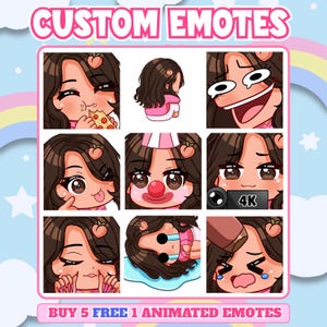 Custom Twitch Emotes | Animated Stream Emotes | Anime Emote Commission for Streamers image 9