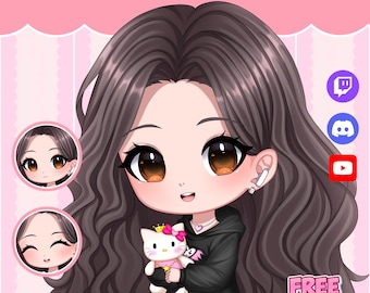 Anpassad Chibi PNGTuber-modell | Animerad VTuber-avatar