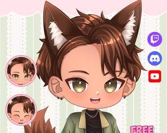 Anpassad Chibi PNGTuber-modell | Animerad VTuber-avatar
