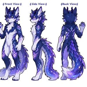Custom Furry Character Reference Sheet: Fursona Art (Digital File), Anthro Character