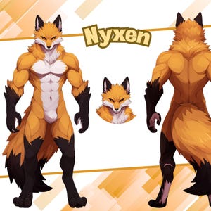 カスタムファーリーキャラクターリファレンスシート：ファーソナアート（デジタルファイル）、アントロキャラクター