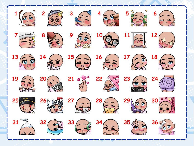 Custom Twitch Emotes | Animated Stream Emotes | Anime Emote Commission for Streamers image 2