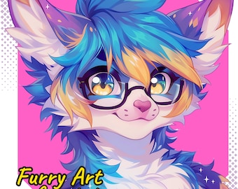 Encargo de arte furry personalizado: Fursona estilo anime, personaje antropomórfico, foto de perfil furry