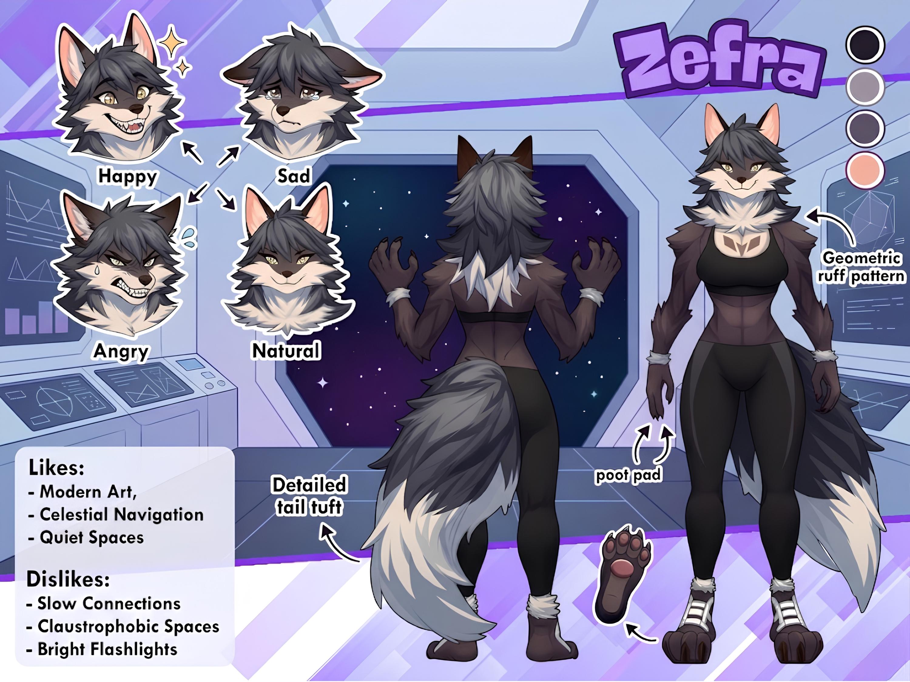 Custom Furry Character Reference Sheet: Fursona Art (digital File ...