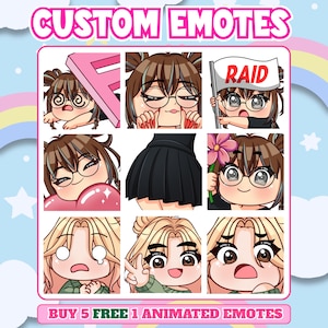Custom Twitch Emotes | Animated Stream Emotes | Anime Emote Commission for Streamers image 8