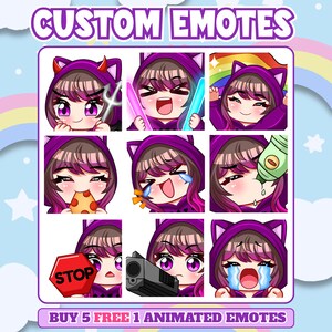 Custom Twitch Emotes | Animated Stream Emotes | Anime Emote Commission for Streamers image 15