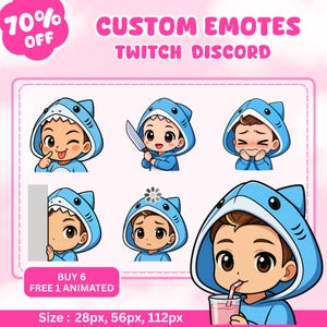Kawaii Custom Emotes for VTuber Twitch | Cute Chibi Emoji Pack | PNG Stickers for Discord & Streamers | Anime Emote Art