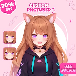 Custom PNGTuber Avatar | Streaming Twitch Emotes, VTube Model