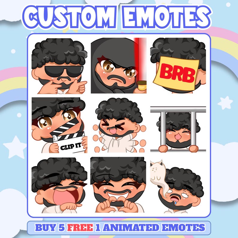 Custom Twitch Emotes | Animated Stream Emotes | Anime Emote Commission for Streamers image 12
