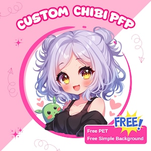 Custom Chibi PFP | Digital Art Commission for Profile Icon | Valentine's day gifts