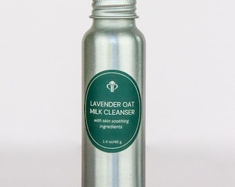 Dry Oat Milk Face Cleanser: Soothing Clay Foam Cleanser Lavender or Rose Scents