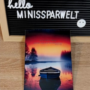 Motivationskarte Auf einfache Wege Trennblatt A6 Binder Finanzen Sparen Boot Wasser Nebel