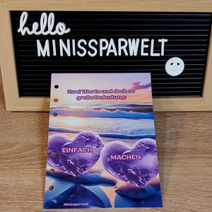 Motivationskarte Einfach machen Trennblatt A6 Binder Finanzen Sparen Herzen Wasser Strand
