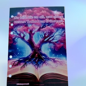 Motivationskarte Du bist nie zu alt Trennblatt A6 Binder Finanzen Sparen Baum Buch