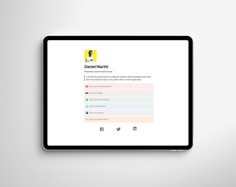 Websitesjabloon met eenvoudige link in bio-notie | Notion-sjabloon, Link in Bio-sjabloon, Link.tree-sjabloon, Notion-websitesjabloon