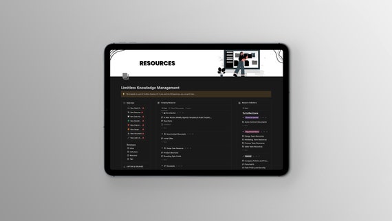 Limitless Knowledge Management Notion Template | Company Wiki, Company Knowledge Base, Company Resources, Bookmarks, Documents