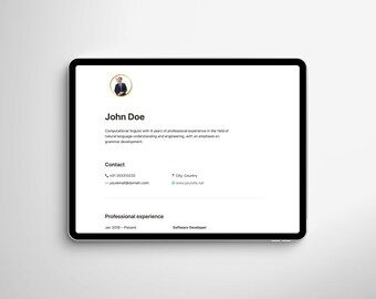 Sjabloon voor esthetisch cv/cv-begrip | Notion-sjabloon, Notion-cv, notion-cv, cv-sjabloon, cv-sjabloon, Notion-website